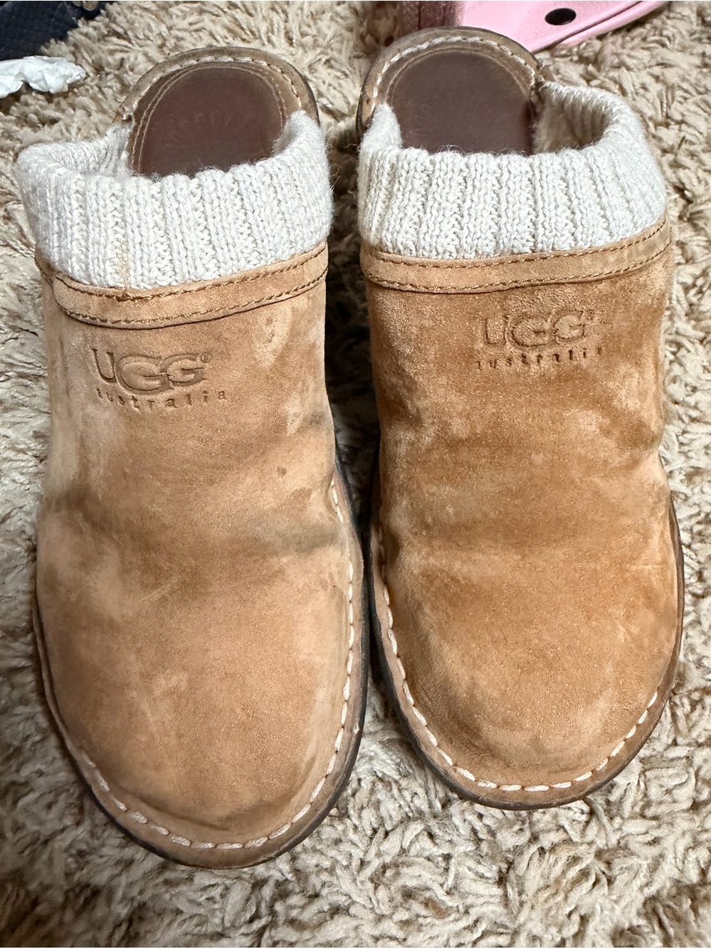 UGG Gael chestnut slip ons.